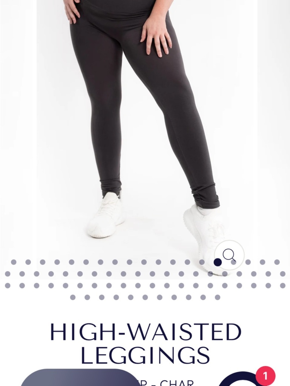 High-Waisted Black Leggings - Women NWOT color Charcoal Curvy